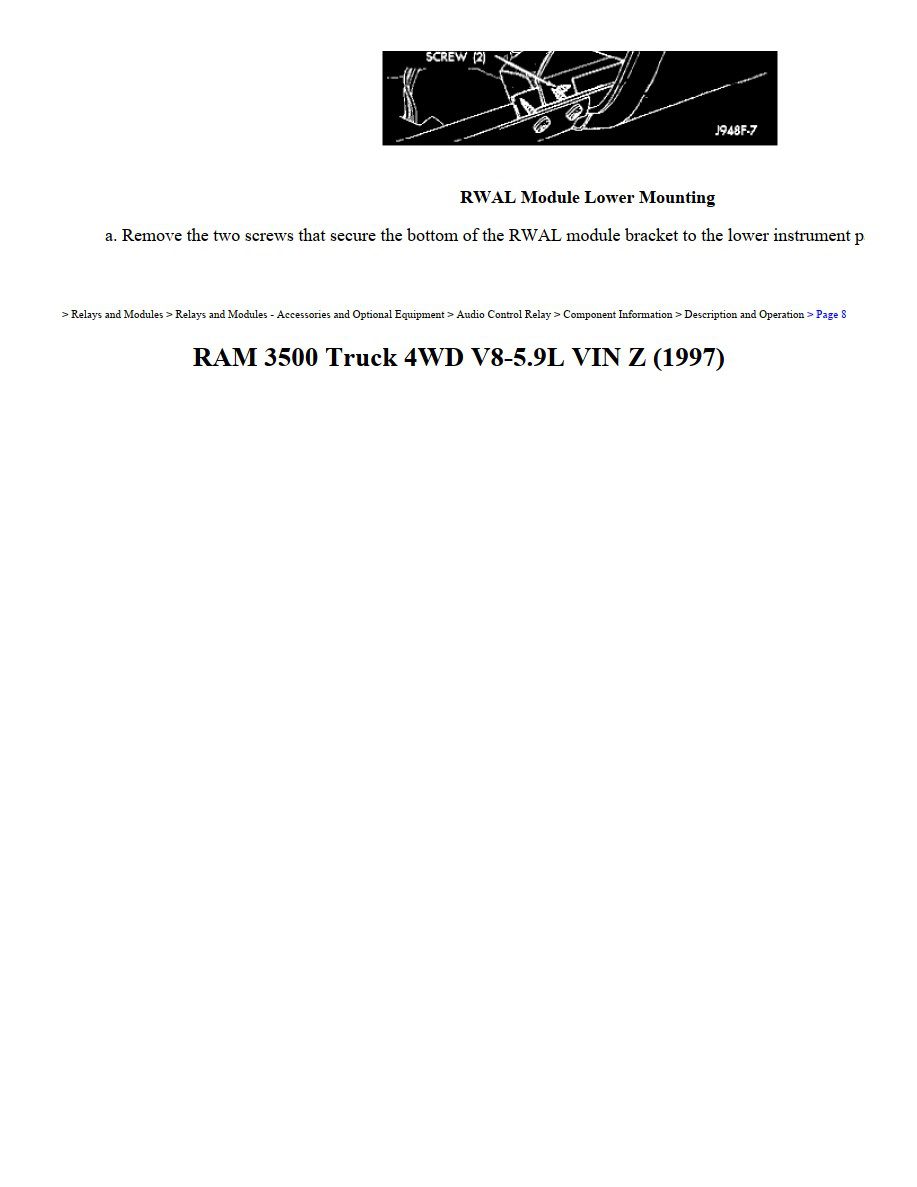 dodge ram 1997 3500 4wd v8 5.9l workshop manual