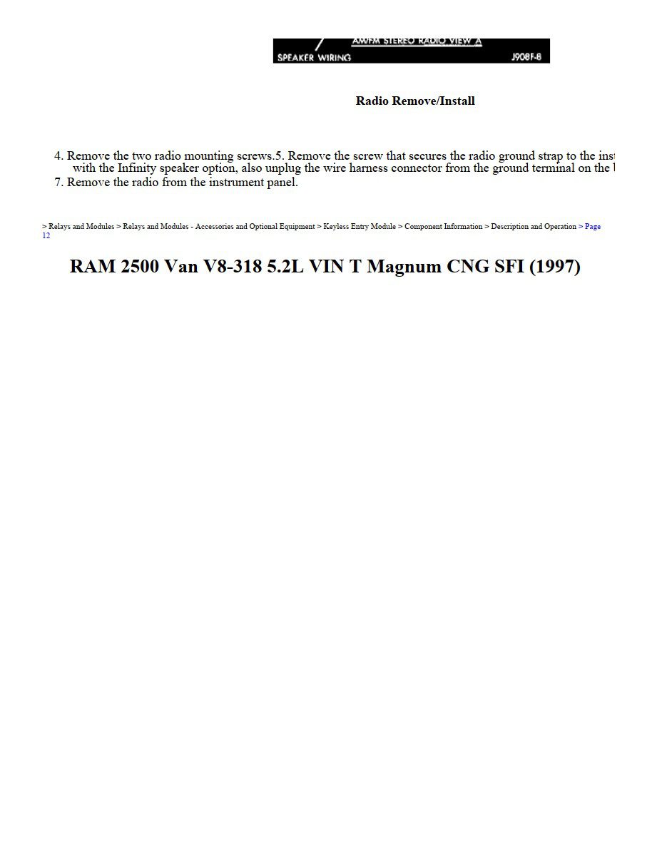 dodge ram 1997 5.2l sfi workshop manual