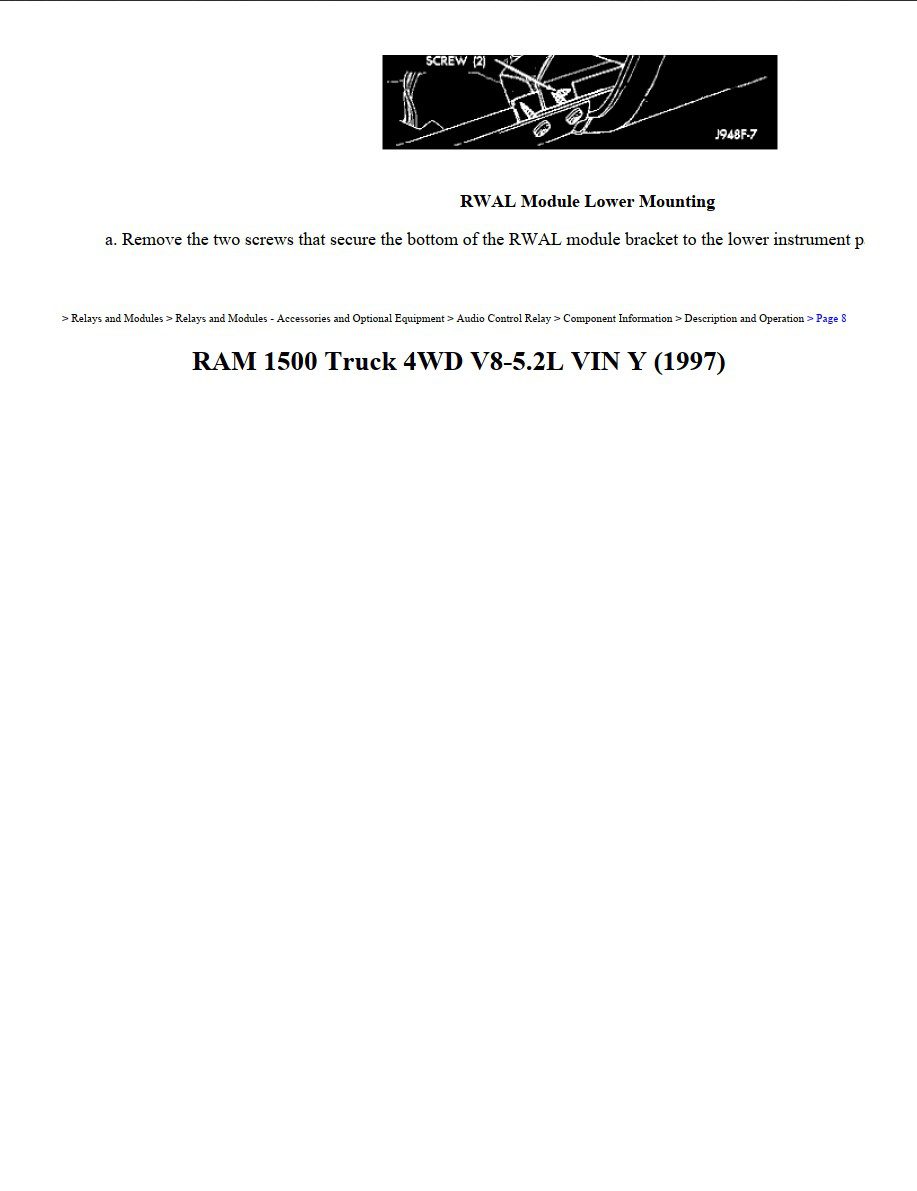 dodge ram 1997 5.2l workshop manual