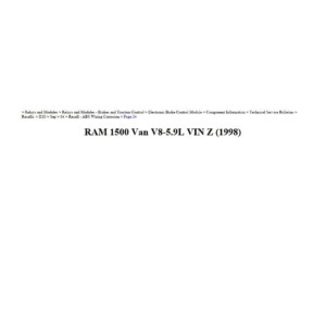 dodge ram 1998 1500 van 5.9l vin z workshop manual