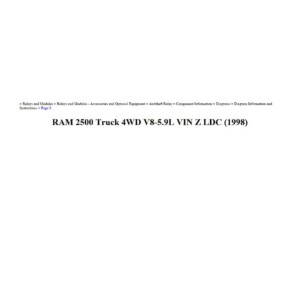 dodge ram 1998 2500 4wd 5.9l vin z ldc workshop manual