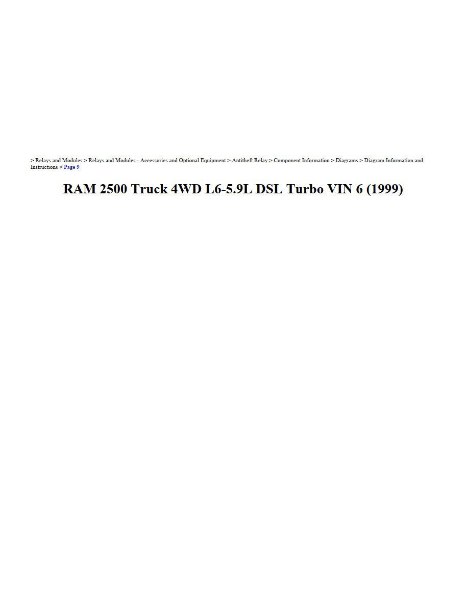 dodge ram 1999 2500 truck 4wd 5.9l workshop manual