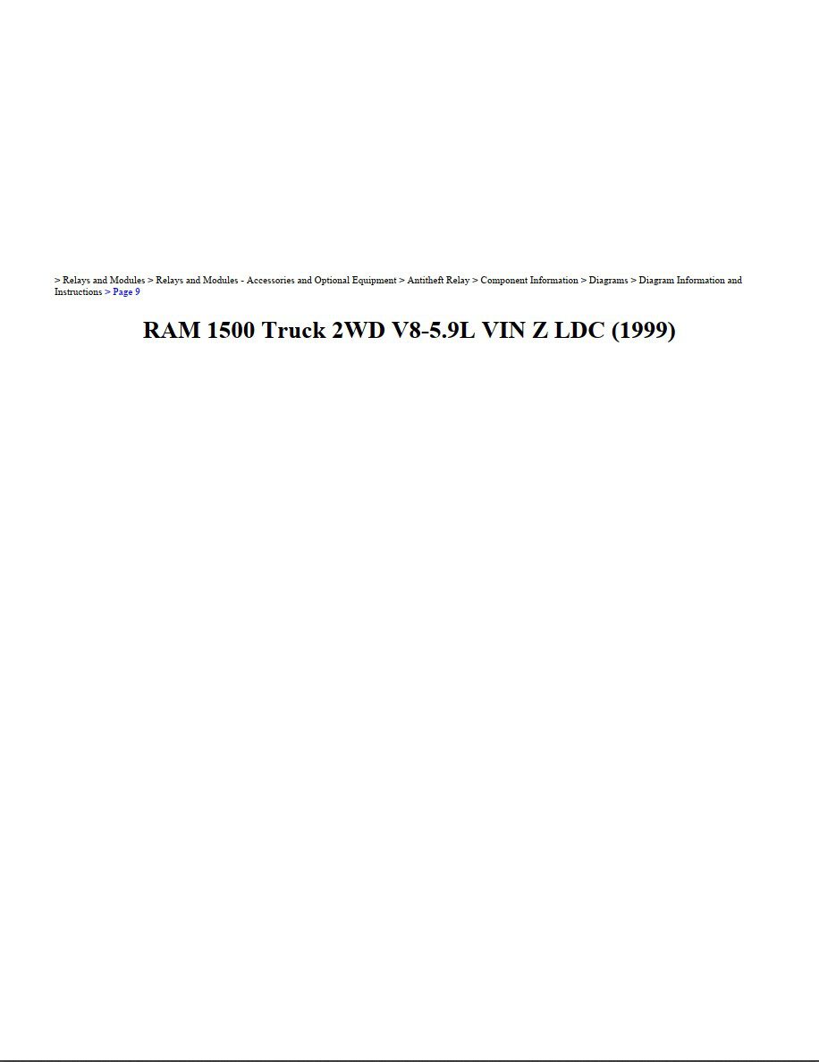 dodge ram 1999 2wd 5.9l vin z workshop manual