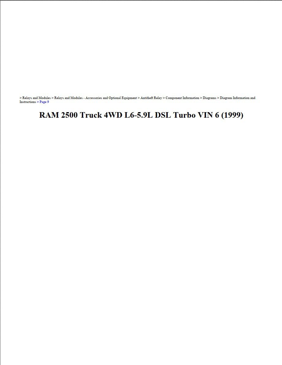 dodge ram 1999 4wd 5.9l dsl turbo 2 workshop manual