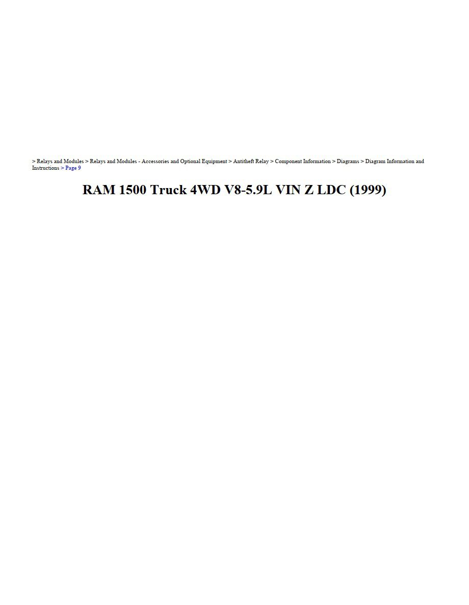 dodge ram 1999 5.9l vin z ldc workshop manual