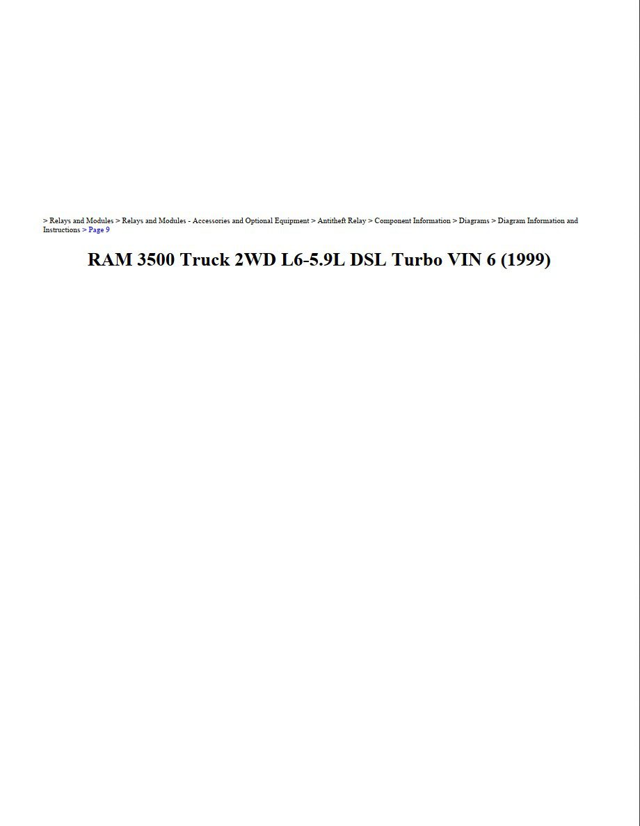 dodge ram 1999 workshop manual 5.9l dsl turbo