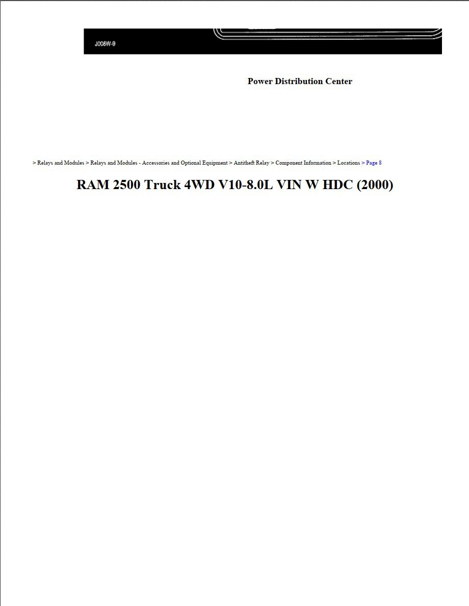dodge ram 2000 2500 8.0l hdc workshop manual