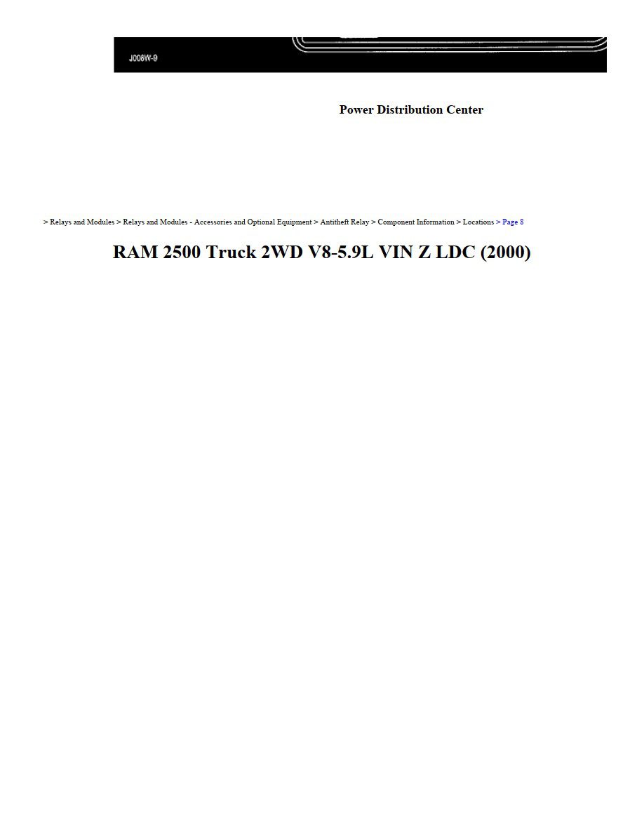 dodge ram 2000 2500 truck 2wd v8 5.9l workshop manual