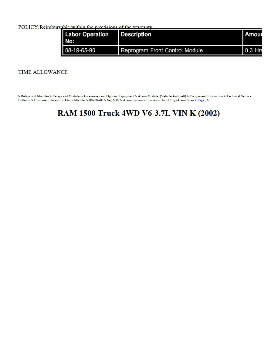 dodge ram 2002 1500 v6 3.7l workshop manual