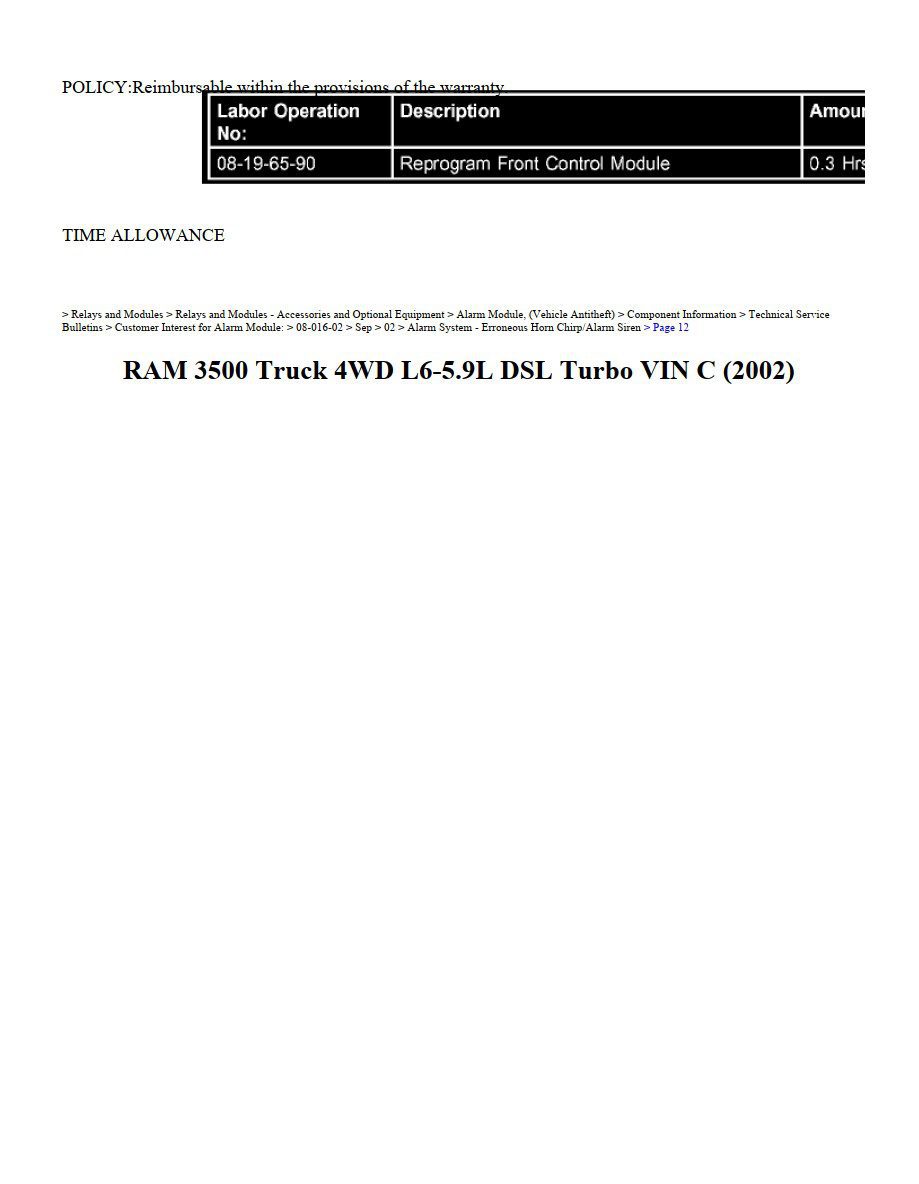 dodge ram 2002 3500 truck 4wd 5.9l workshop manual