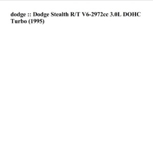 dodge stealth 1995 3.0l dohc turbo workshop manual