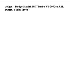 dodge stealth 1996 v6 3.0l dohc turbo workshop manual