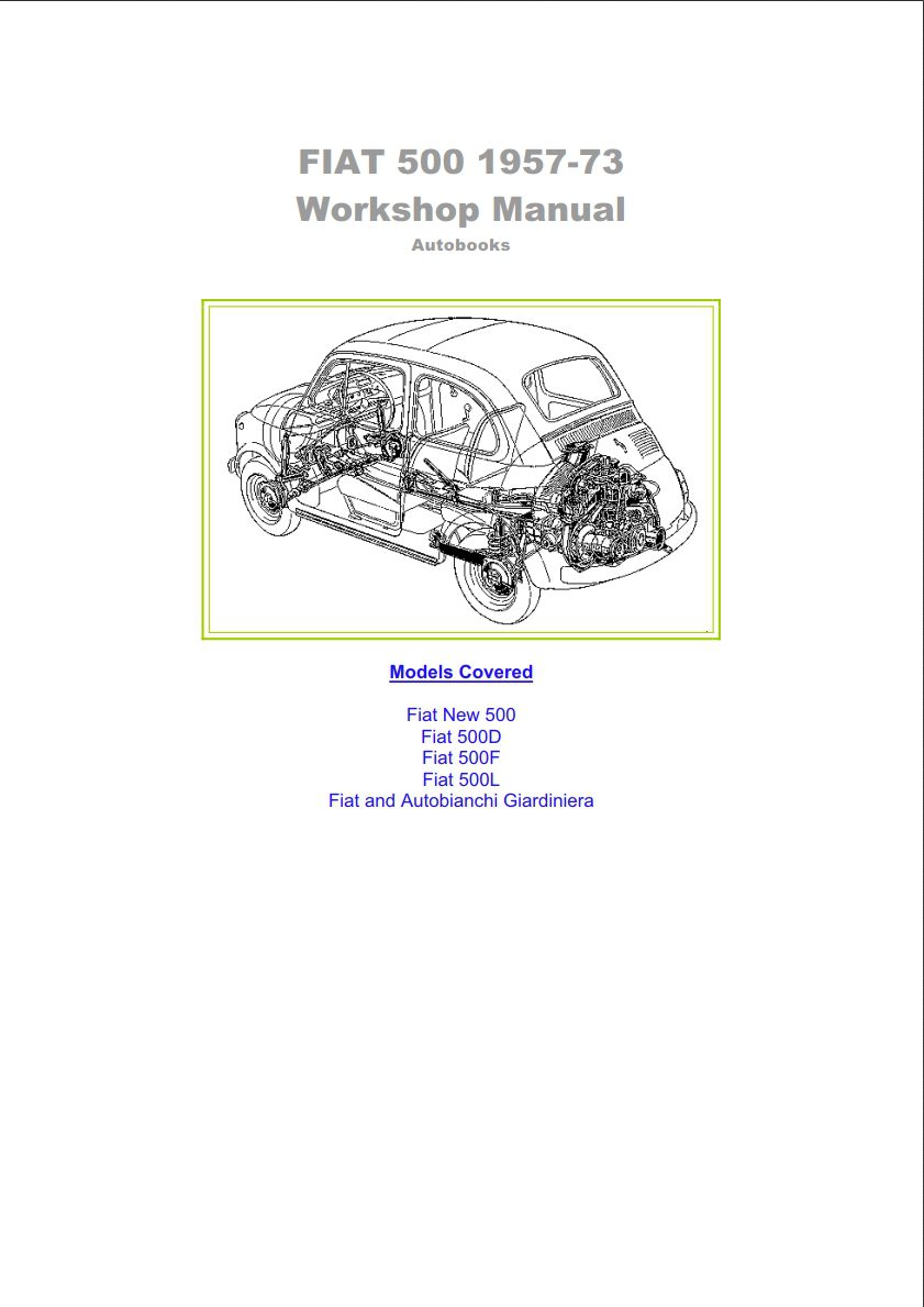 fiat 500l 1957 1973 workshop manual