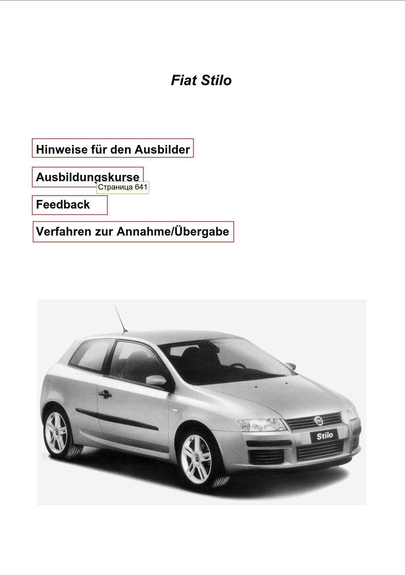 Essential Fiat Stilo Manual Detailed Instructions, Diagrams