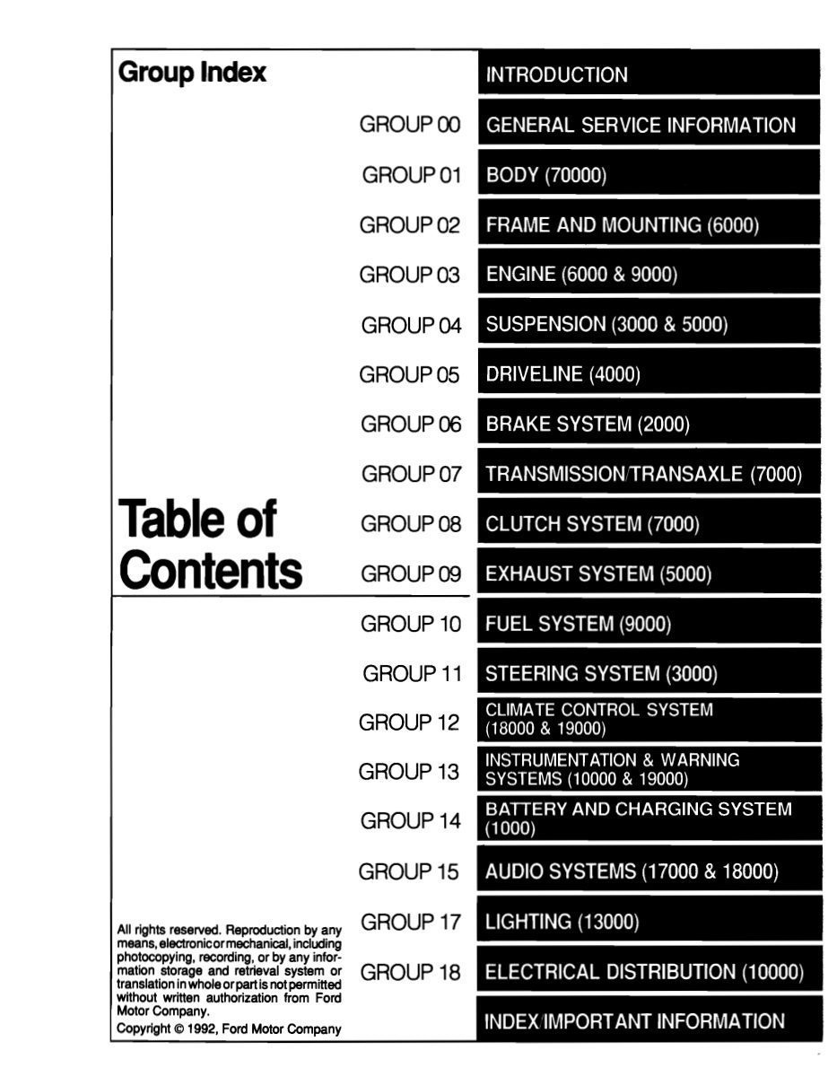 ford aerostar 1993 workshop manual