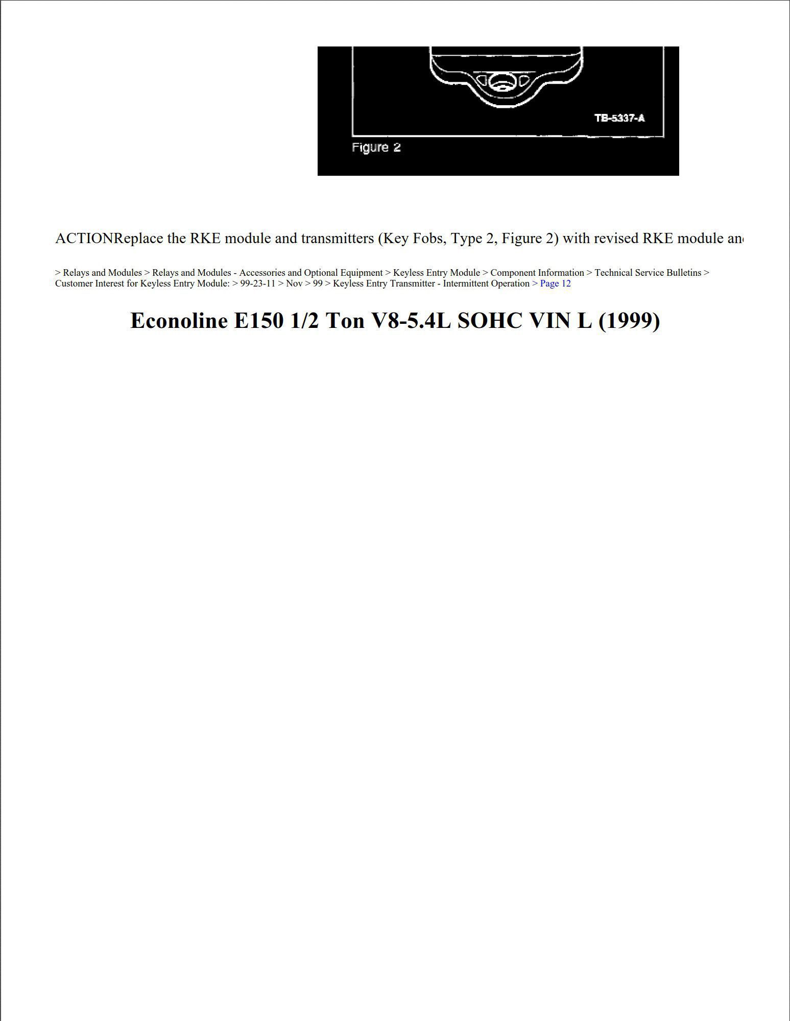 ford econoline 1999 e150 5.4l sohc vin l workshop manual