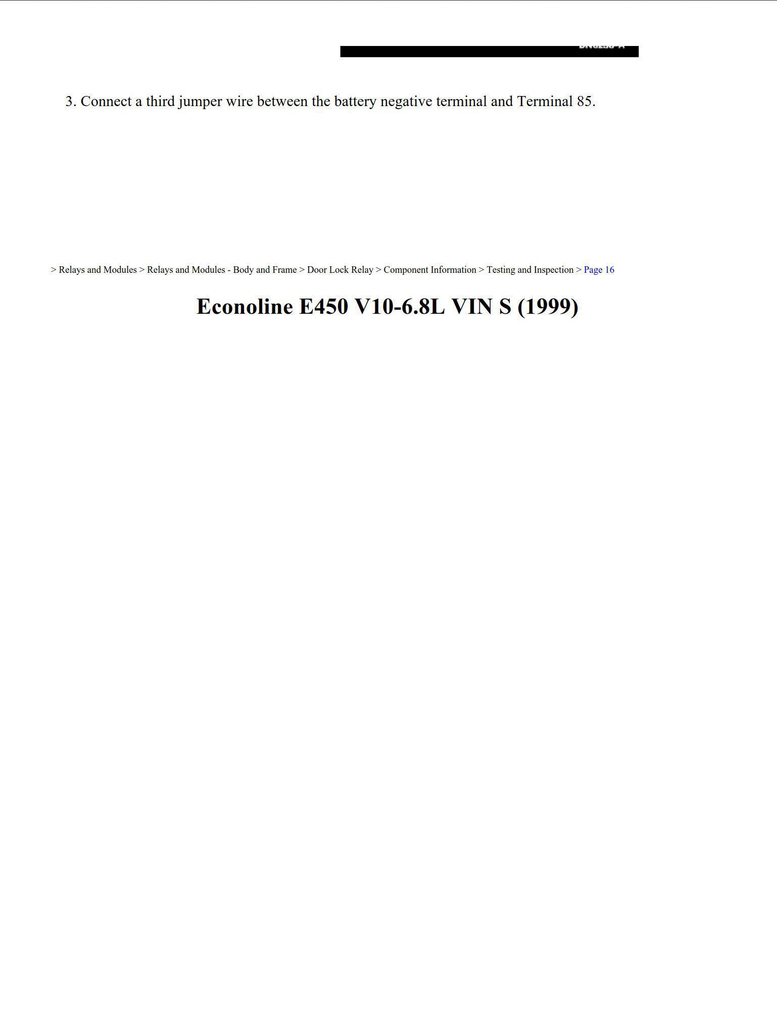 ford econoline 1999 e450 6.8l vin s workshop manual