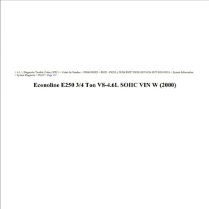 ford econoline 2000 e250 4.6l sohc vin w workshop manual