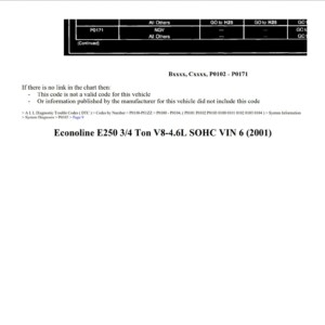 ford econoline 2001 e250 v8 4.6l sohc workshop manual