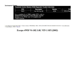 ford escape 2002 4wd v6 3.0l workshop manual