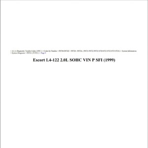ford escort 1999 2.0l sohc vin p workshop manual