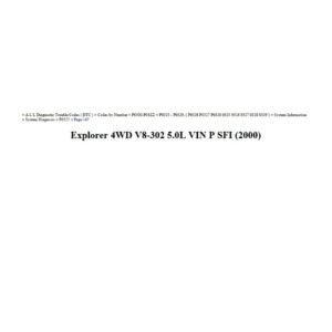 ford explorer 2000 4wd v8 5.0l workshop manual