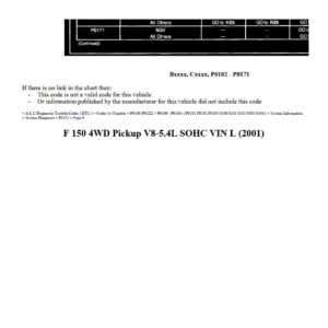 ford f 150 2001 4wd pickup v8 5.4l sohc workshop manual