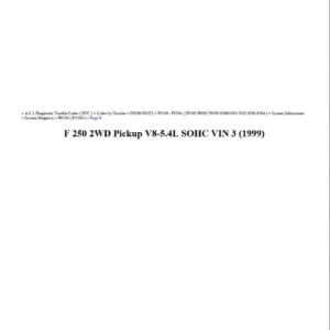 ford f 250 1999 2wd pickup 5.4l sohc workshop manual