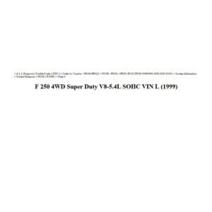 ford f 250 1999 4wd super duty 5.4l sohc workshop manual