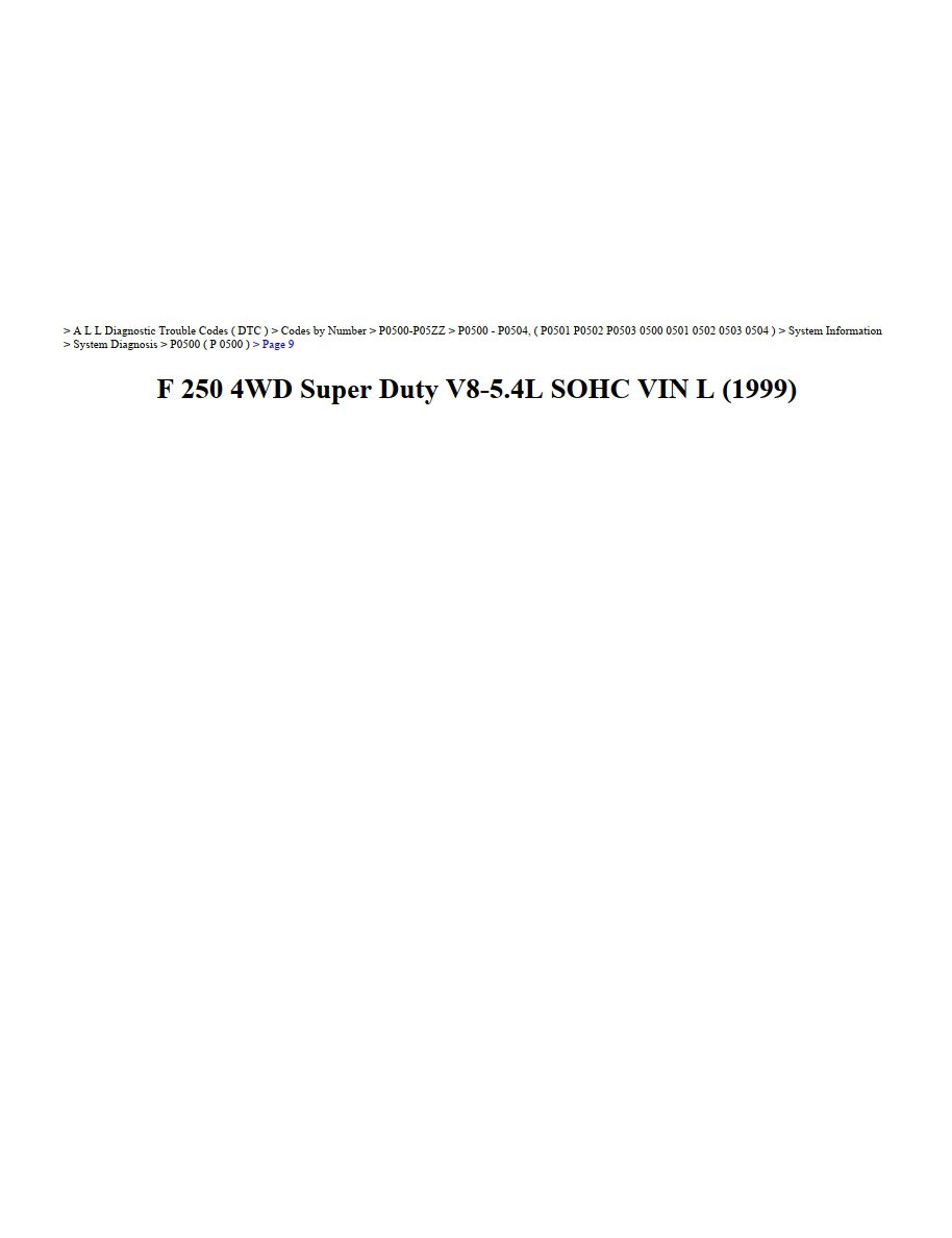 ford f 250 1999 4wd super duty 5.4l sohc workshop manual