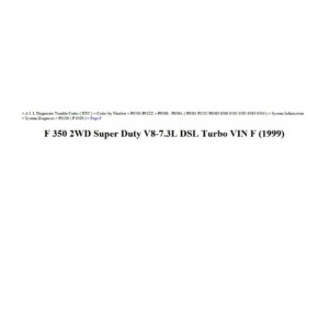 ford f 350 1999 2wd 7.3l dsl turbo workshop manual