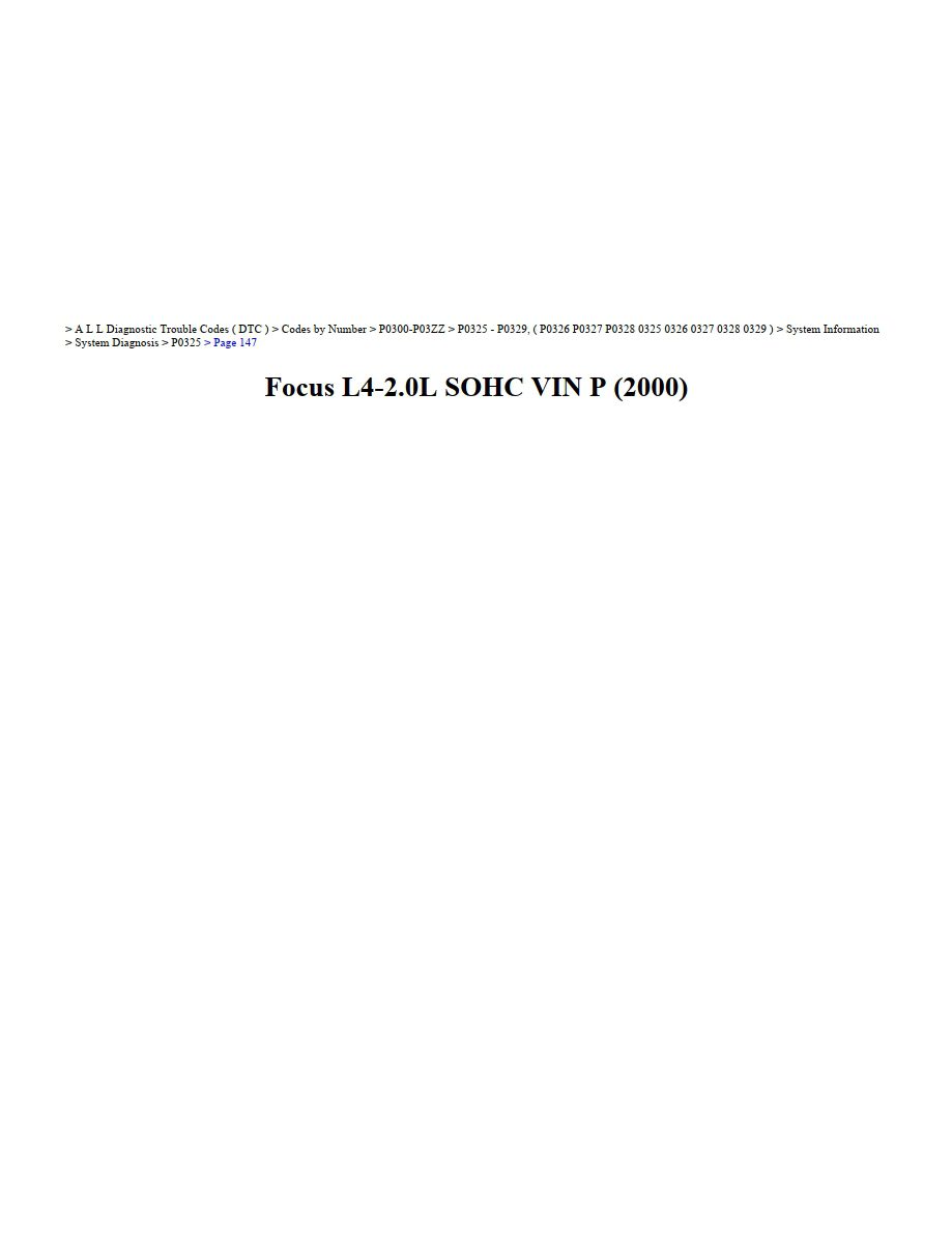 ford focus 2000 2.0l sohc vin p workshop manual