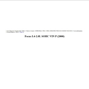 ford focus 2000 l4 2.0l sohc workshop manual