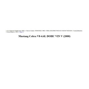 ford mustang 2000 cobra 4.6l dohc vin v workshop manual