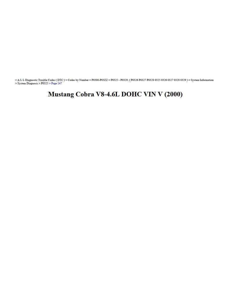 ford mustang 2000 cobra 4.6l dohc vin v workshop manual