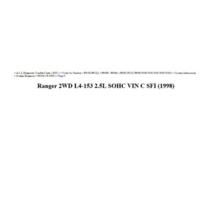 ford ranger 1998 2wd 2.5l sohc vin c sfi workshop manual