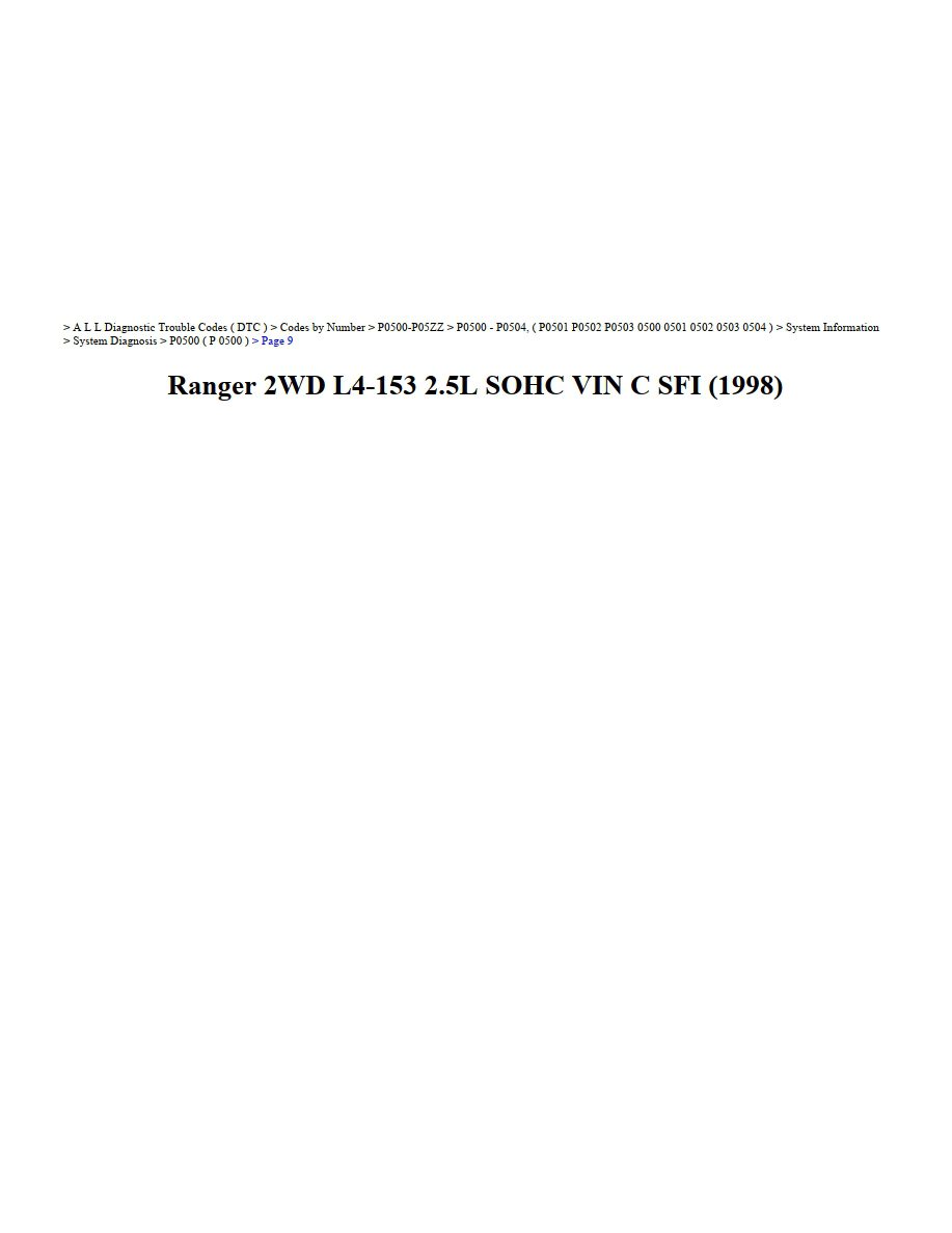 ford ranger 1998 2wd 2.5l sohc vin c sfi workshop manual