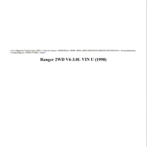 ford ranger 1998 2wd 3.0l vin u workshop manual
