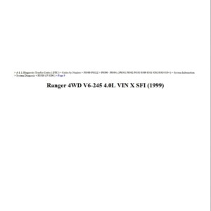 ford ranger 1999 4wd 4.0l vin x sfi workshop manual