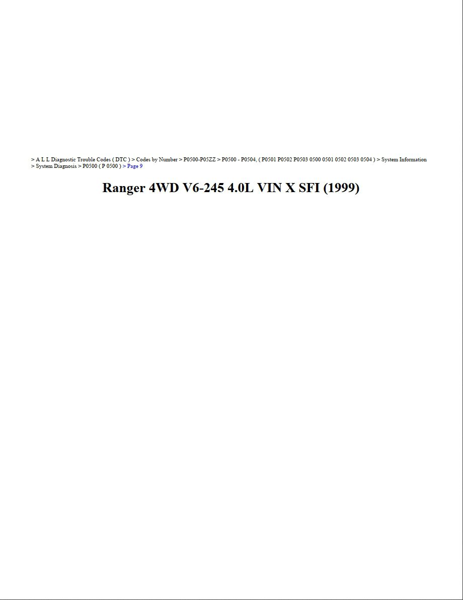 ford ranger 1999 4wd 4.0l vin x sfi workshop manual