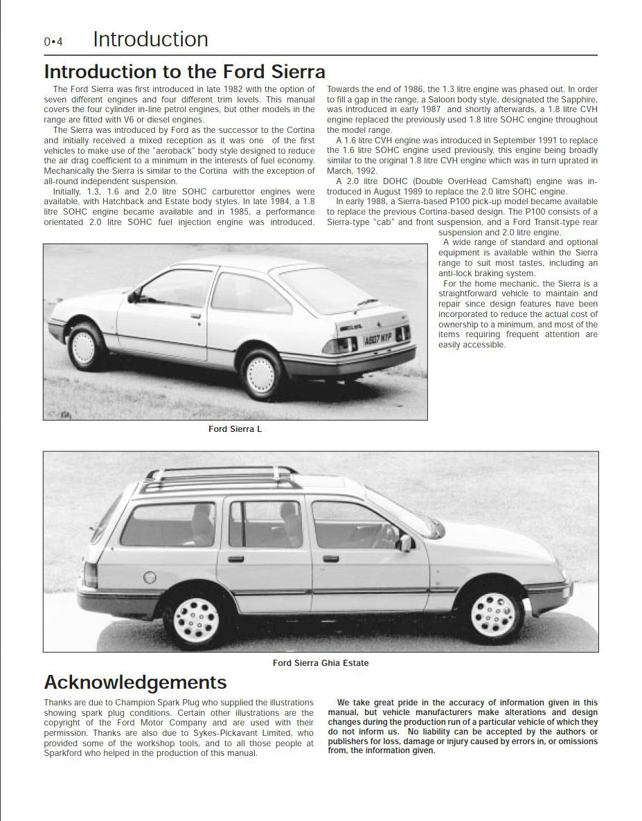 ford sierra 1996 workshop manual