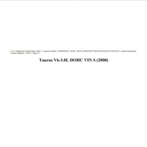ford taurus 2000 3.0l dohc vin s workshop manual