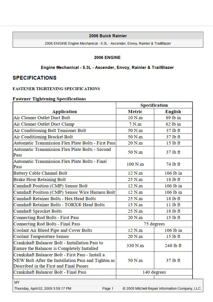 gmc envoy 2006 workshop manual