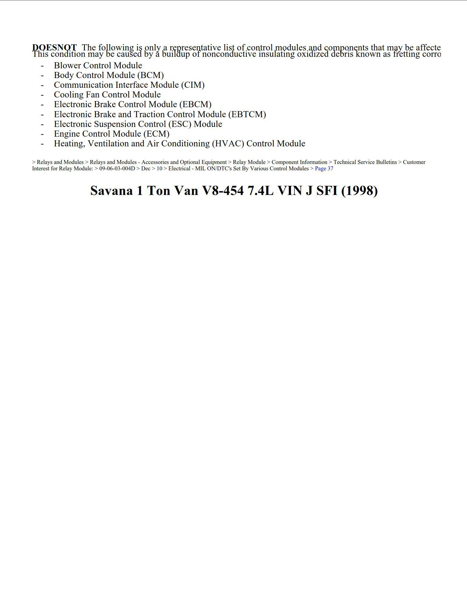 gmc savana 1998 7.4l vin j sfi workshop manual