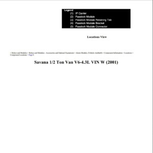 gmc savana 2001 1 2 ton van v6 4.3l workshop manual