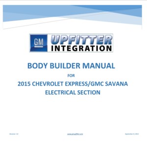 gmc savana 2015 electrical section workshop manual