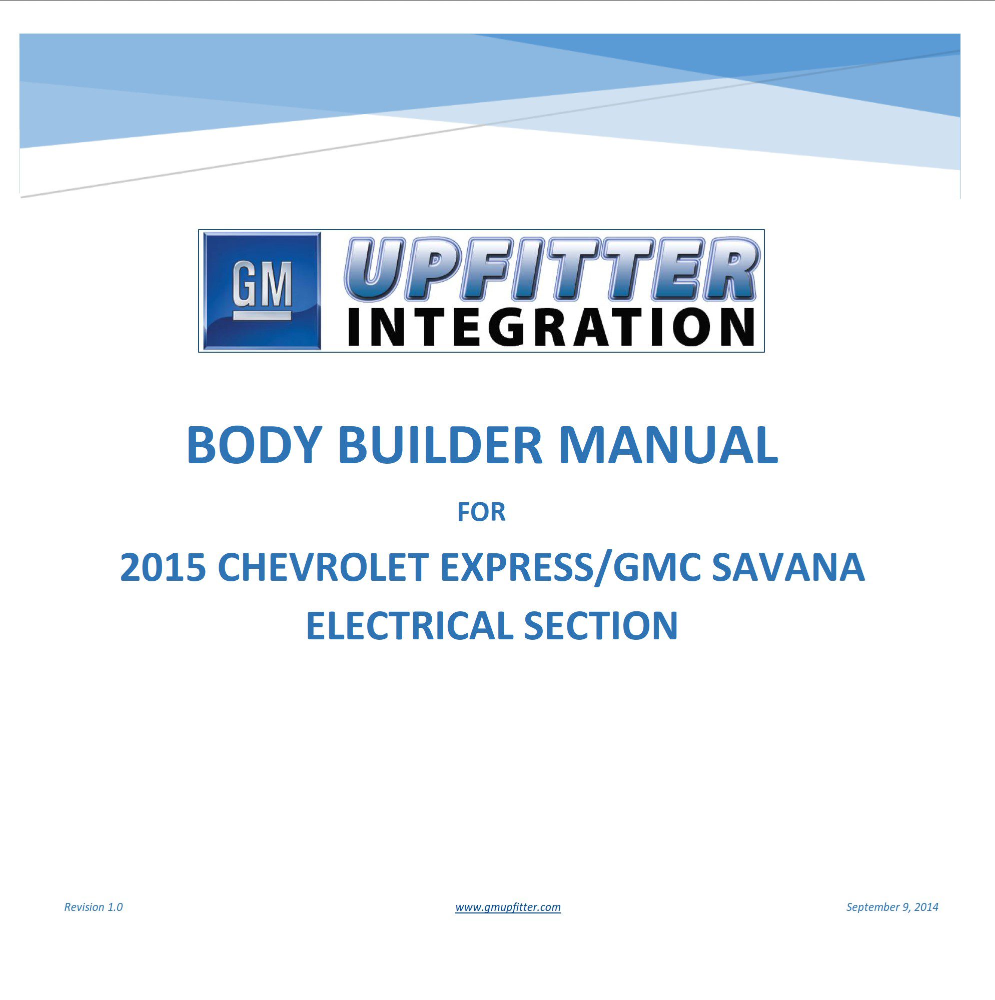 gmc savana 2015 electrical section workshop manual