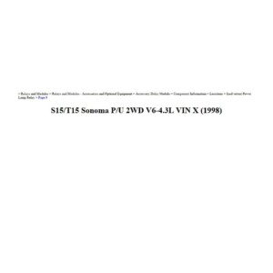 gmc sonoma 1998 2wd 4.3l vin x workshop manual