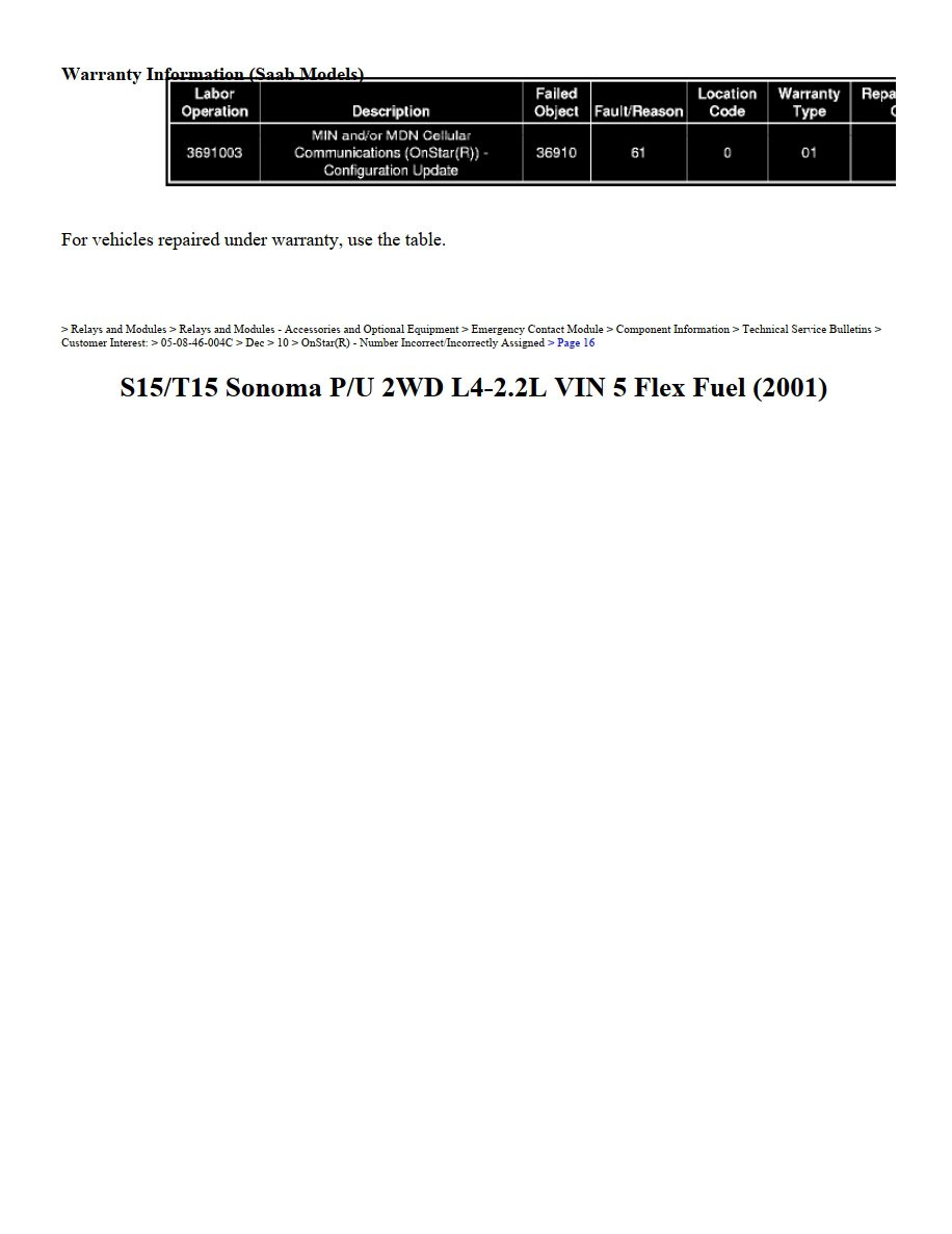 gmc sonoma 2001 s15 2.2l workshop manual