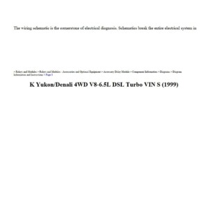 gmc yukon 1999 denali 4wd 6.5l dsl turbo workshop manual